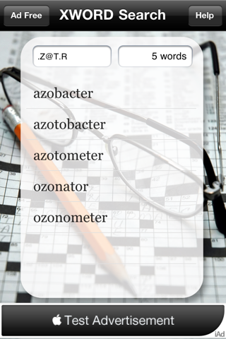 a crossword search tool iPhone Captures Décran 4