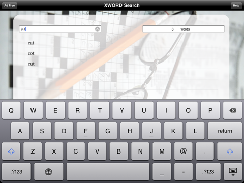 a crossword search tool iPad Captures Décran 2