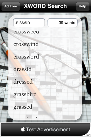 a crossword search tool iPhone Captures Décran 1