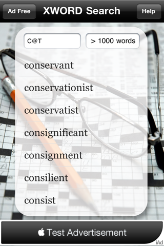 a crossword search tool iPhone Captures Décran 3