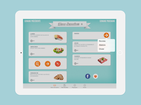 menu semaines - planifiez votre cuisine avec votre livre de recettes personnelles iPad Captures Décran 3