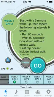 ease into 5k - free, run walk interval training program, gps tracker iphone images 2