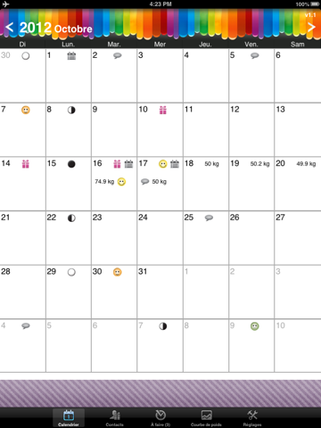 calendrier matrix iPad Captures Décran 1