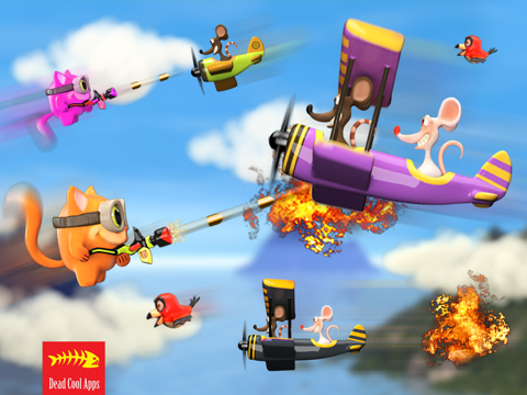 airplane cats vs rats free - tiny flying angry air battle game ipad images 1