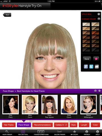 instyle hairstyle try-on ipad images 3