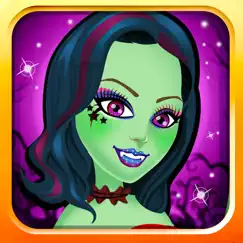 a monster make-up girl dress up salon - style me on a little spooky holiday night makeover fashion party for kids logo, reviews