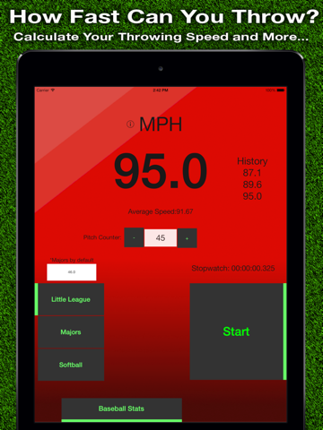 baseball pitch speed - radar gun ipad images 1