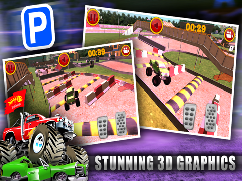 monster truck jam - expert car parking school real life driver sim park in bay racing games ipad images 2