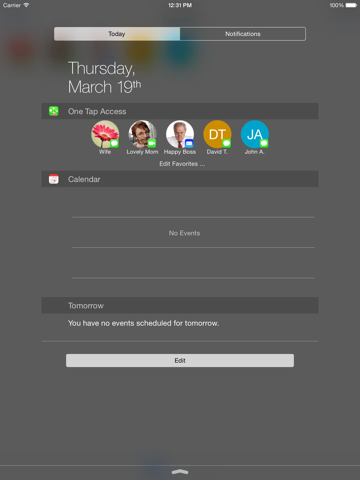one tap access widget for notification center ipad images 1