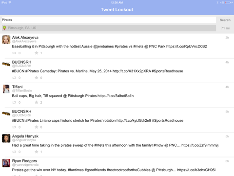 tweet lookout - search tweets by location ipad images 1