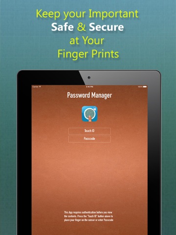 password manager - a secret vault for your digital wallet with fingerprint & passcode ipad images 1