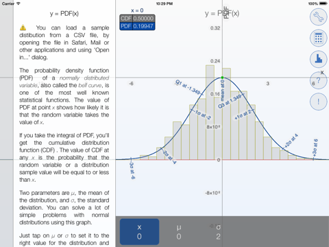 bell curves - graphing calculator for the normal distribution function ipad resimleri 1