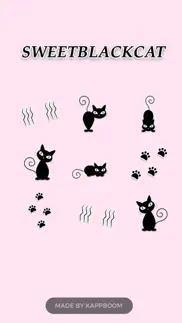sweet black cat sticker iphone images 1