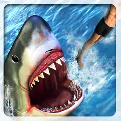 angry attack shark-revenge of killer fish at beach logo, reviews