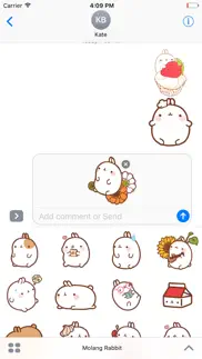 molang rabbit - emoji - emoticons - stickers iphone images 1