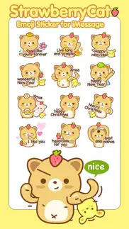 strawberry cat emoji sticker for imessage iphone images 2