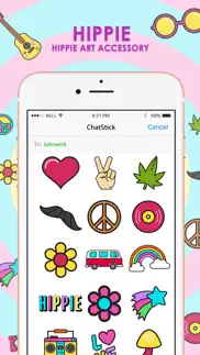 hippie art retro accessory stickers for imessage iphone images 1