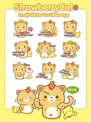 strawberry cat emoji sticker for imessage ipad images 2