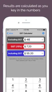 gst kiwi - new zealand goods and services tax calc iphone bildschirmfoto 1