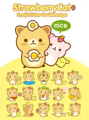 strawberry cat emoji sticker for imessage ipad images 1