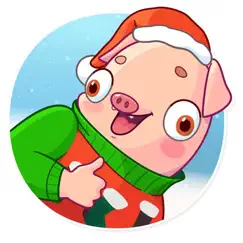 christmas piggy funny sticker logo, reviews