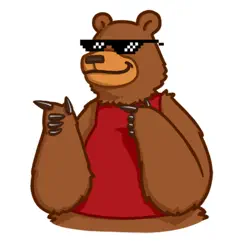 cute bear pun funny stickers logo, reviews