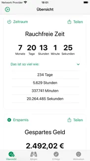 oxygen - rauchfrei tracker iphone bildschirmfoto 1
