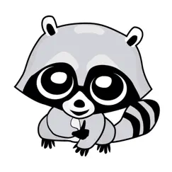 raccoon cute funny stickers logo, reviews