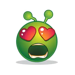green smiley emoji stickers logo, reviews