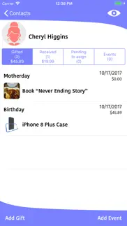 gift planner and reminder iphone images 1