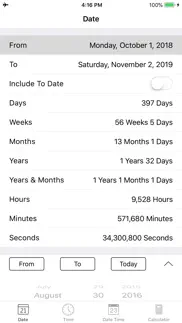 date and time calculator pro iPhone Captures Décran 1