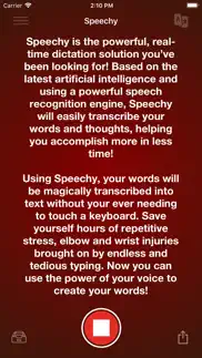 voice dictation - speechy iphone images 1