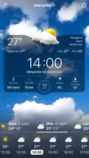 météo live: prévisions locales iPhone Captures Décran 3