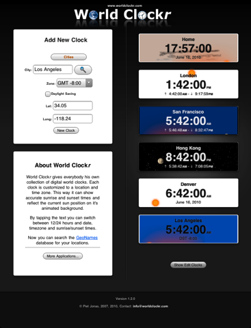 world clockr ipad capturas de pantalla 1