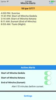 mincha alerts prayer reminders iphone images 1