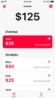 oweme - debt tracker iphone images 1