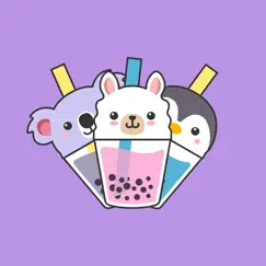 bubble tea animals stickers logo, reviews
