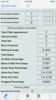 baseball player stats tracker iPhone Captures Décran 3