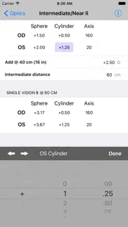 optics clinical calculator iPhone Captures Décran 4