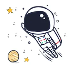 happy cute astronaut stickers logo, reviews