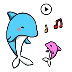 animated blue dolphin sticker logo, reviews