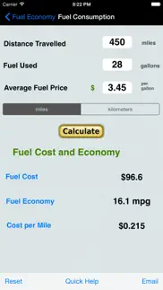 fuel calculator: mpg, l100k iphone images 4