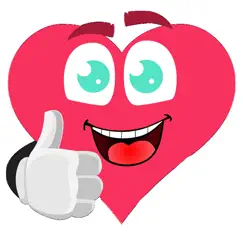 thumbs up heart stickers logo, reviews