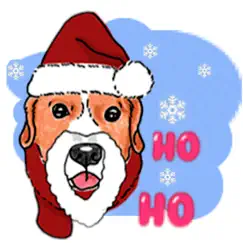 dogs and christmas sticker logo, reviews