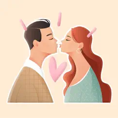 couple kiss stickers logo, reviews