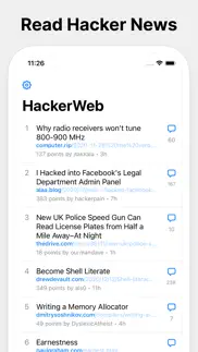 hackerweb - hacker news client iPhone Captures Décran 1