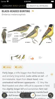 collins bird guide iphone capturas de pantalla 2