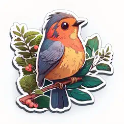 watercolor birds art stickers logo, reviews