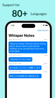 whisper notes - voix en texte iPhone Captures Décran 2