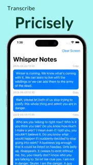 whisper notes - voix en texte iPhone Captures Décran 1